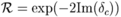 \mathcal{R}=\exp(-2\mbox{Im}(\delta_c))